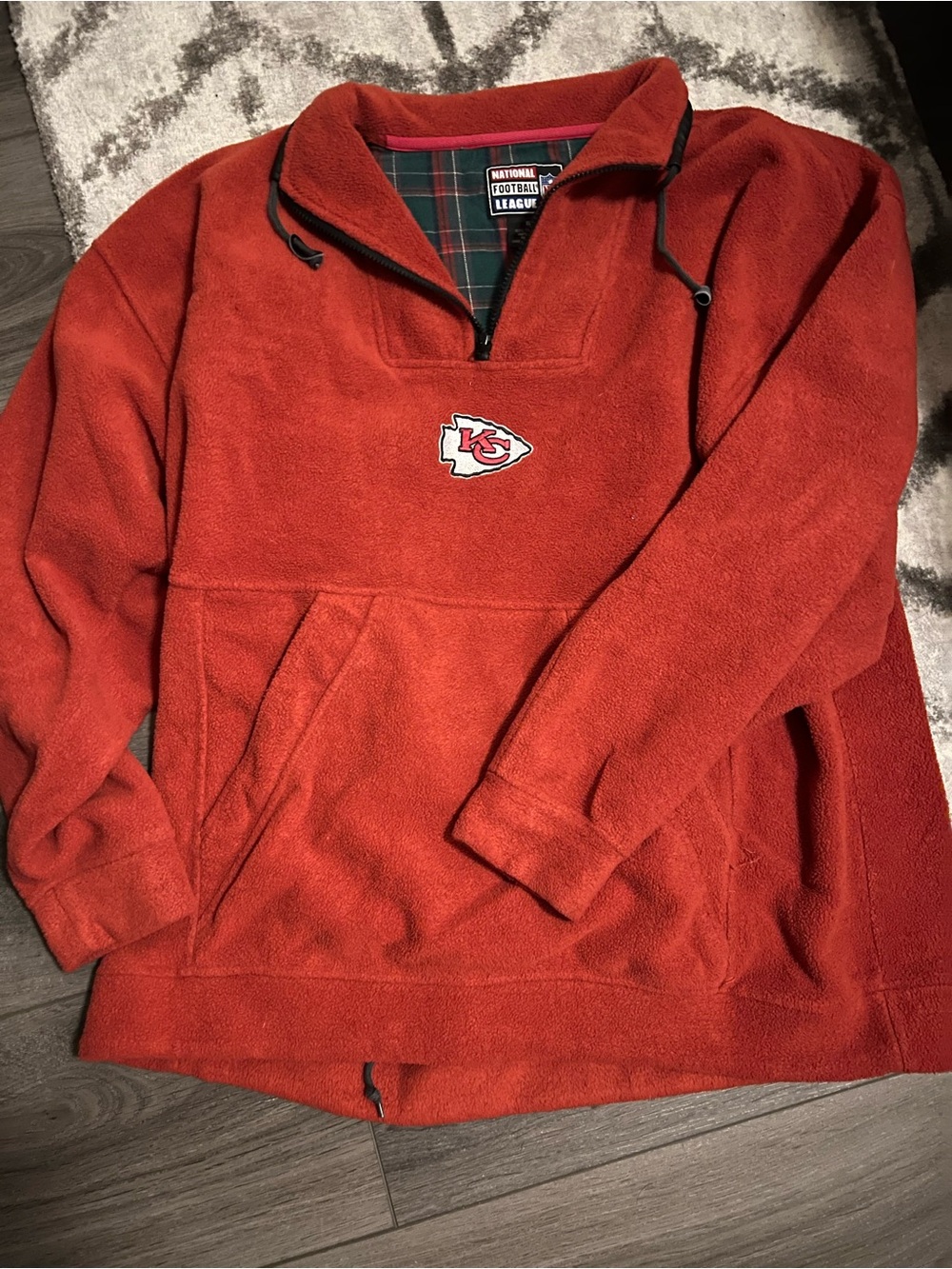 Vintage NFL Red Kansas City Chiefs Quarter-Zip Fleece Pullover
